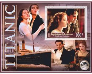 Souvenir Sheet, Animation, Cartoons Titanic, Cameroun,  , film