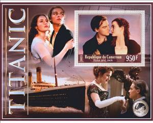 Souvenir Sheet, Animation, Cartoons Titanic, Cameroun,  , film