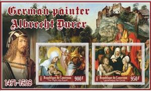 Mini Sheet, Art German painter Albrecht Durer, Cameroun,  , Painters, Paintings