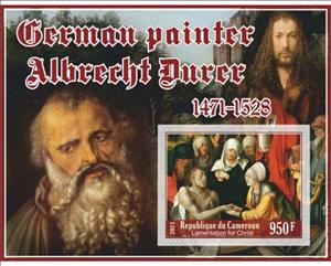 Souvenir Sheet, Art German painter Albrecht Durer, Cameroun,  , Painters, Paintings
