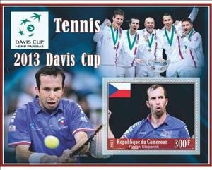 Souvenir Sheet, Sport Tennis 2013 Davis Cup, Cameroun,  , Sports, Tennis