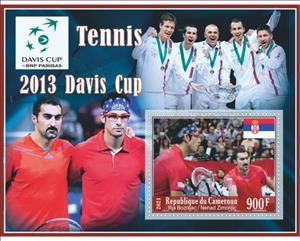 Souvenir Sheet, Sport Tennis 2013 Davis Cup, Cameroun,  , Sports, Tennis