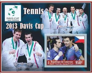 Souvenir Sheet, Sport Tennis 2013 Davis Cup, Cameroun,  , Sports, Tennis