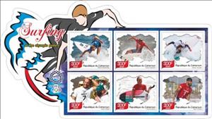 Mini Sheet, Sports Surfi ng at the Summer Olympics in Tokyo2020, Cameroun,  , Sports, Surfing