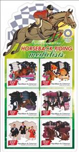 Mini Sheet, Sports Tokyo 2020 Horseback riding Olympicmedalists, Cameroun,  , Equestrianism and horse riding, Horses, Sports