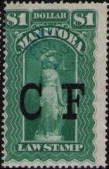 Overprinted "CF" in black (type A)