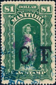 Stamp, Overprinted "CF" in black (type B), Canada,  , Scales (balance), Statues
