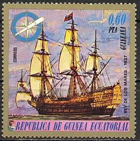 Stamp, HMS Sovereign of the Seas (1637), Equatorial Guinea,  , Ships, Military Forces, Navies, Sailing Ships, Warships