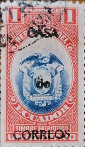 Stamp, Revenues: Patriotic stamps overprint, Ecuador,  , Coats of Arms