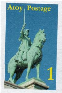 Stamp, Dam Batai Province: Atoy - Statue of General, Fantasy Issues,  , Statues