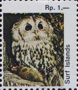 Stamp, Owl, Fantasy Issues,  , Animals (Fauna), Birds, Birds of Prey, Owls