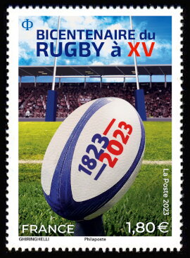 Stamp, Rugby XV in France, Bicentenary, France,  , Rugby, Sports