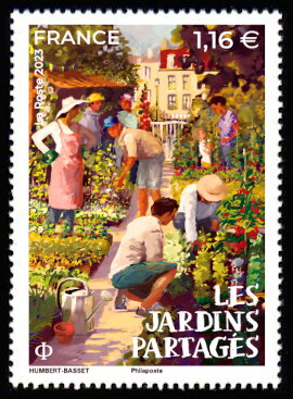 Stamp, Shared Gardens, France,  , Gardens