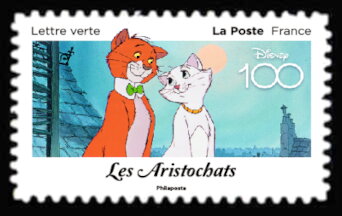 Stamp, The Aristocats, France,  , Anniversaries and Jubilees, Cartoons, Cats, Comics, Disney, film