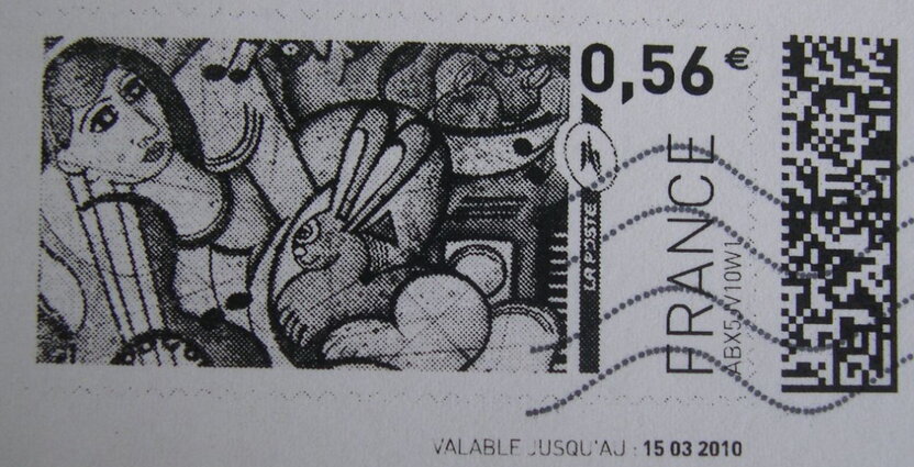 Abstract Art of Woman with Musical rabbit