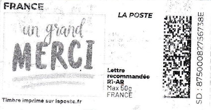 Big Thanks. Un Grand Merci 2. Redesign without Laposte logo