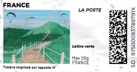 Stamp, Board Walk on Green Landscape. Redesign. no laposte logo, France,  , Landscapes