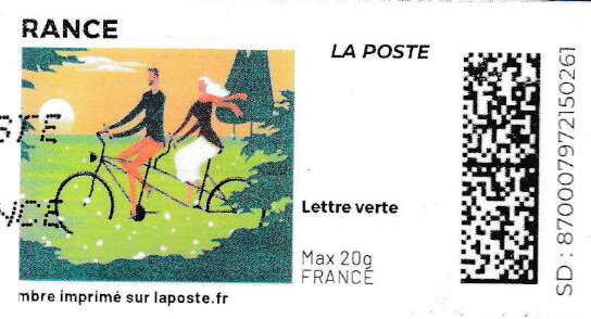 Cyclists on a Tandem in Green Field. redesign without logo
