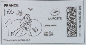 Stamp, Disney 100 years Aurore, France,  , Anniversaries and Jubilees, Cartoons, Disney