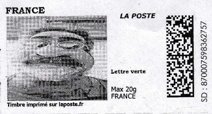 Stamp, Face of statue of a giant, France,  , Statues