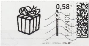 Stamp, Gift in black, France,  , Presents / Gifts