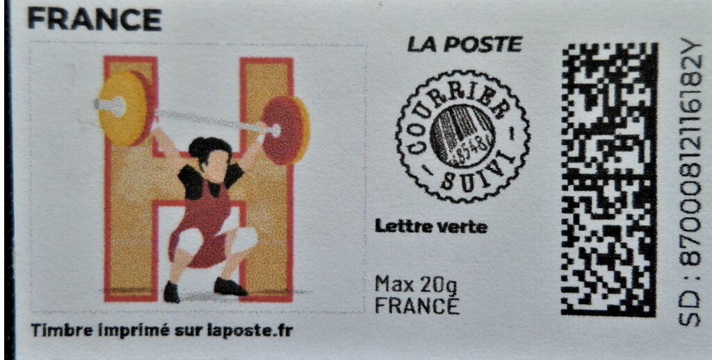 Letter H Halterophile Weightlifting Redesign Courrier Suivi