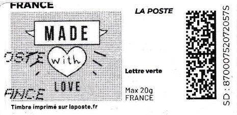 Made with Love in black; Redesign without laposte logo