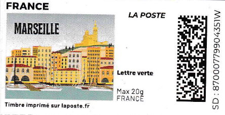 Stamp, Marseille. Redesign without Laposte logo, France,  , Townscapes / City Views