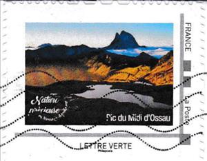 Stamp, Mountain. Pic du Midi d'Ossau, France,  , Landscapes, Mountains