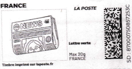 Stamp, Newspaper. Redesign without laposte logo, France,  , Newspapers