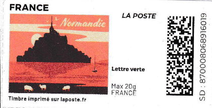 Normandy Normandie. Mont St Michel in brown. Redesign no log