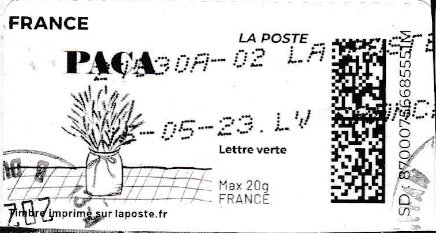 Stamp, Paca without laposte logo, France,  , Plants (Flora)