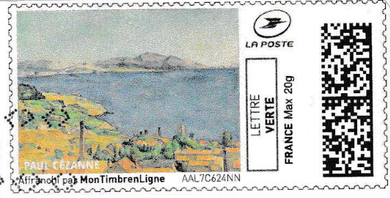Stamp, Paul Cezanne. Gulf of Marseille, France,  , Art, Coastal Areas, Landscapes, Paintings