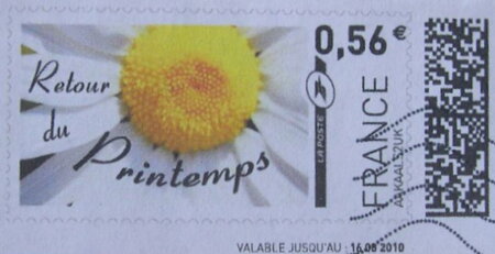 Stamp, Return of Spring. Retour de Printemps, France,  , Flowers, Plants (Flora), Seasons, Spring