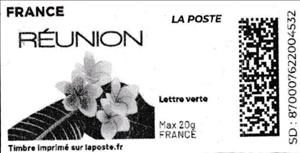 Stamp, Reunion. without laposte logo, France,  , Flowers