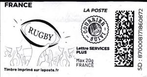 Stamp, Rugby ball 5; Courrier Suivi, France,  , Rugby, Sports