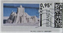 Stamp, Sandcastle 1 in colour, France,  , Beaches, Summer