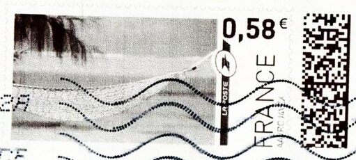 Stamp, Summer. Hammock in black, France,  , Coastal Areas, Sea, Summer