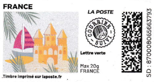 Summer. Sand Castle. Redesign no logo Courrier suivi