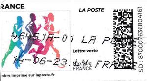 Stamp, Three Runners. Redesign without laposte logo, France,  , Running, Sports