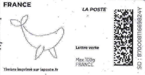 Stamp, Whale. Redesign without laposte logo, France,  , Whales