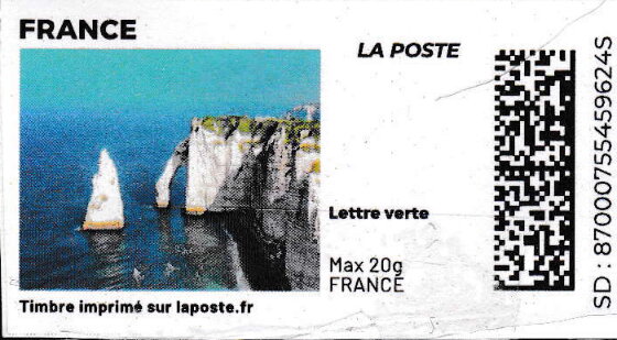 White Cliffs at Etretat. Redesign without laposte logo