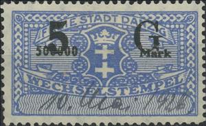 Stamp, Bill of Exchange, Free City of Danzig,  