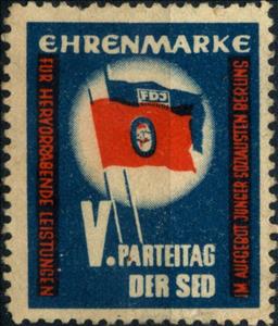 Stamp, Eehrenmarke, Germany, Democratic Republic,  , Flags