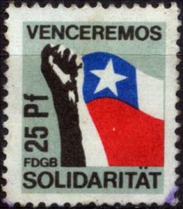 Stamp, Venceremos, Germany, Democratic Republic,  , Flags