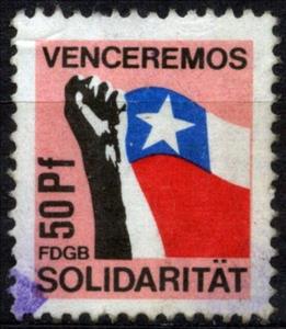 Stamp, Venceremos, Germany, Democratic Republic,  , Flags
