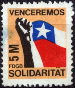 Stamp, Venceremos, Germany, Democratic Republic,  , Flags