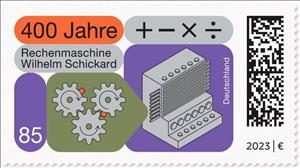 Stamp, Wilhelm Schickard and Mechanical Calculator, 400 Years, Germany, Federal Republic,  , Inventions, Изобретатели