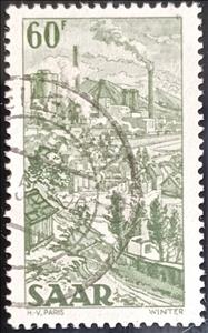 Stamp, Coal-mine Reden and surroundings, Germany, Saarland,  , Landscapes, Mining, Towers, Trees