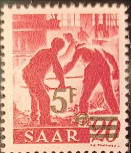 Stamp, Furnace workers, Germany, Saarland,  , Industry, Metallurgical Industry, Professions